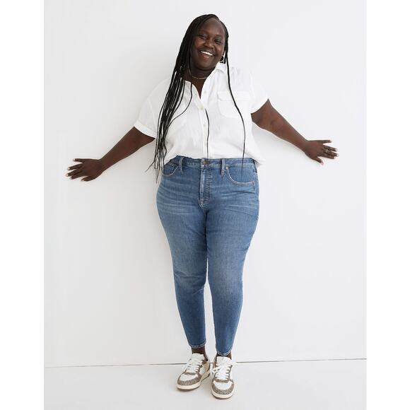 NWT Madewell Plus 10" High-Rise Skinny Crop Jeans in Bradfield Wash Size 24W - Picture 1 of 10